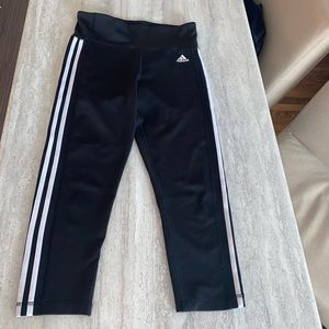 Adidas 3 stripe cropped leggings